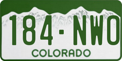 CO license plate 184NWO