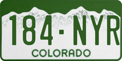 CO license plate 184NYR