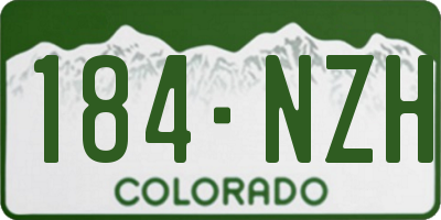 CO license plate 184NZH