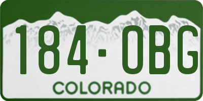 CO license plate 184OBG