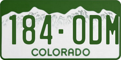 CO license plate 184ODM