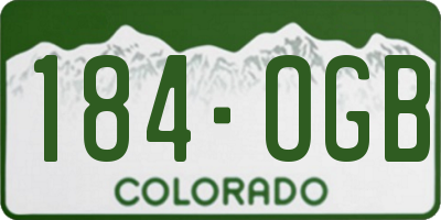 CO license plate 184OGB