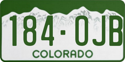 CO license plate 184OJB
