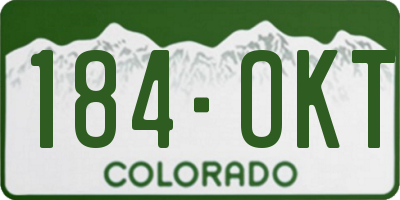 CO license plate 184OKT