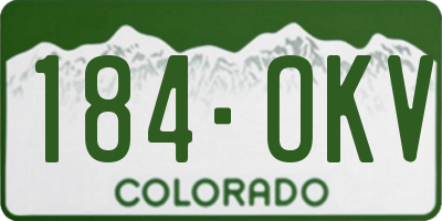 CO license plate 184OKV