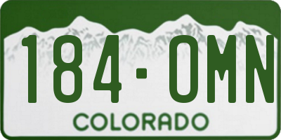 CO license plate 184OMN
