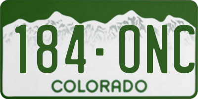 CO license plate 184ONC