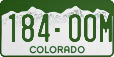 CO license plate 184OOM