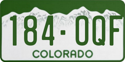 CO license plate 184OQF
