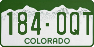CO license plate 184OQT