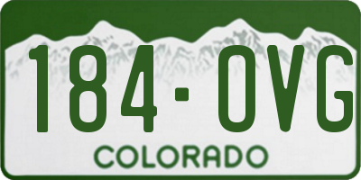 CO license plate 184OVG