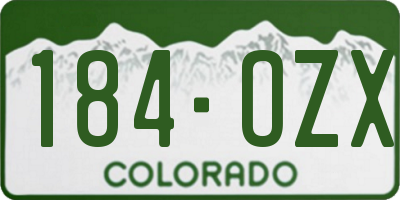 CO license plate 184OZX