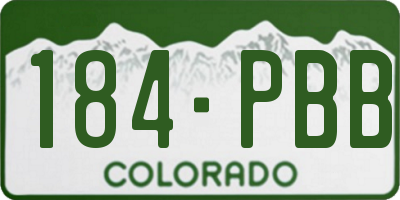 CO license plate 184PBB
