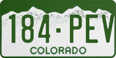 CO license plate 184PEV