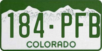 CO license plate 184PFB