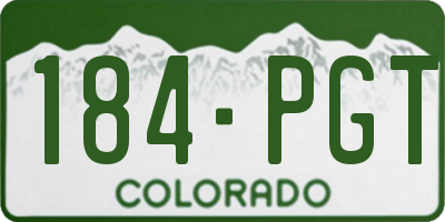 CO license plate 184PGT