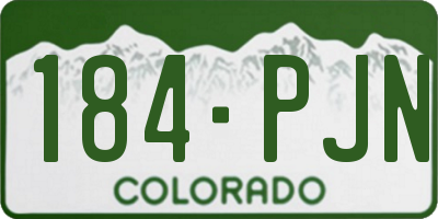CO license plate 184PJN