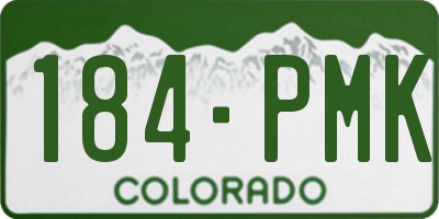 CO license plate 184PMK