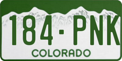 CO license plate 184PNK