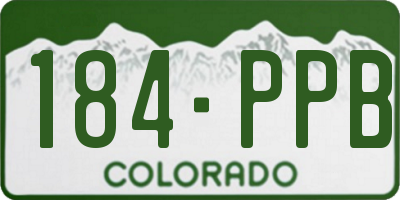 CO license plate 184PPB