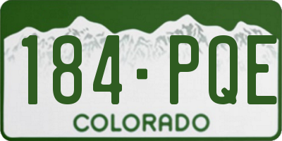 CO license plate 184PQE
