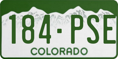 CO license plate 184PSE