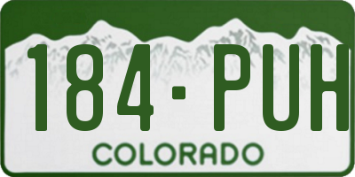 CO license plate 184PUH