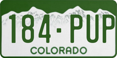 CO license plate 184PUP