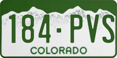 CO license plate 184PVS