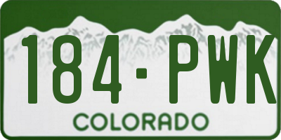 CO license plate 184PWK