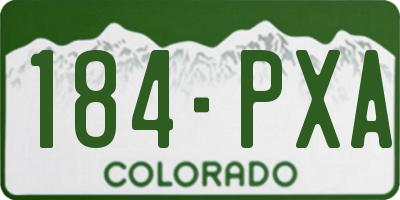 CO license plate 184PXA