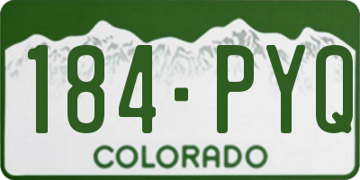 CO license plate 184PYQ