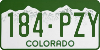 CO license plate 184PZY