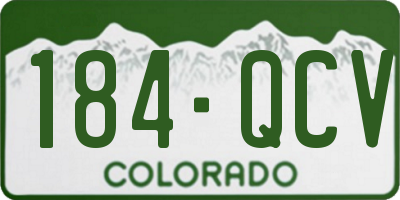 CO license plate 184QCV