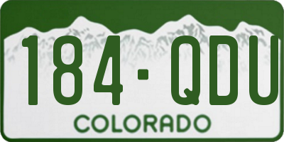 CO license plate 184QDU