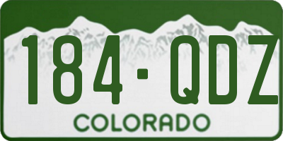 CO license plate 184QDZ
