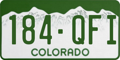 CO license plate 184QFI