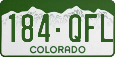 CO license plate 184QFL