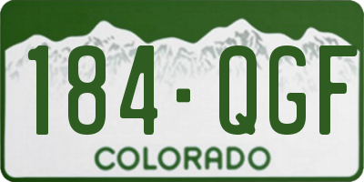 CO license plate 184QGF