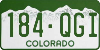 CO license plate 184QGI