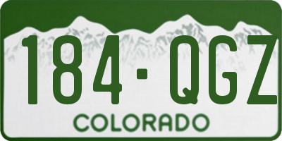 CO license plate 184QGZ