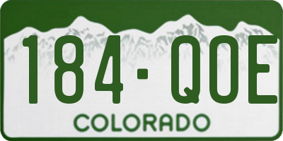 CO license plate 184QOE
