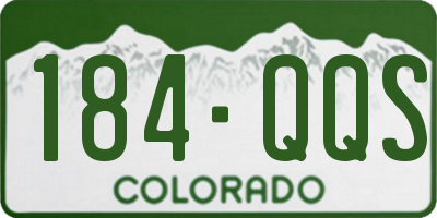 CO license plate 184QQS