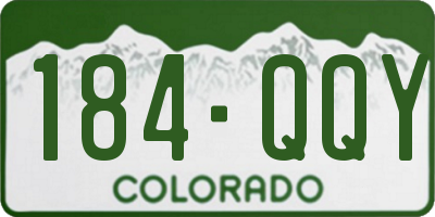 CO license plate 184QQY