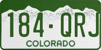 CO license plate 184QRJ