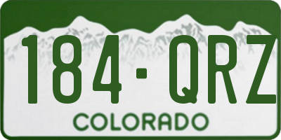 CO license plate 184QRZ