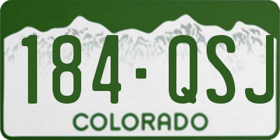 CO license plate 184QSJ