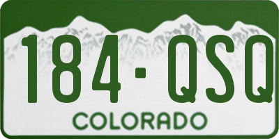 CO license plate 184QSQ