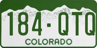 CO license plate 184QTQ