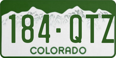 CO license plate 184QTZ